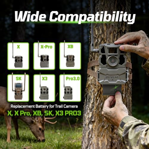 Tactacam Lithium Battery Pack, Compatible with Tactacam Reveal Trail Cameras, 4-Pack Rechargeable Batteries Kit with Charger Station for Hunting & Outdoor Surveillance