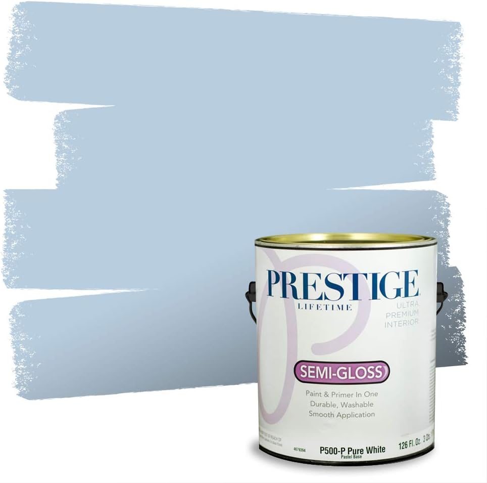 PRESTIGE Paints Exterior Paint and Primer In One, 1-Gallon, Semi-Gloss, Comparable Match of Sherwin Williams* Nifty Turquoise*