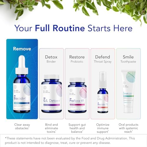 Biocidin Broad-Spectrum Liquid Formula Drops for Microbiome Balance, 1 Oz | Broad-Spectrum Botanical Drops, 18 Botanical Extracts, Microbiome Balance