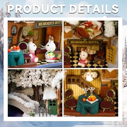 Flever Dollhouse Miniature DIY House Kit Creative Room with Furniture and Cover for Romantic Valentine's Gift(Happy Corner)