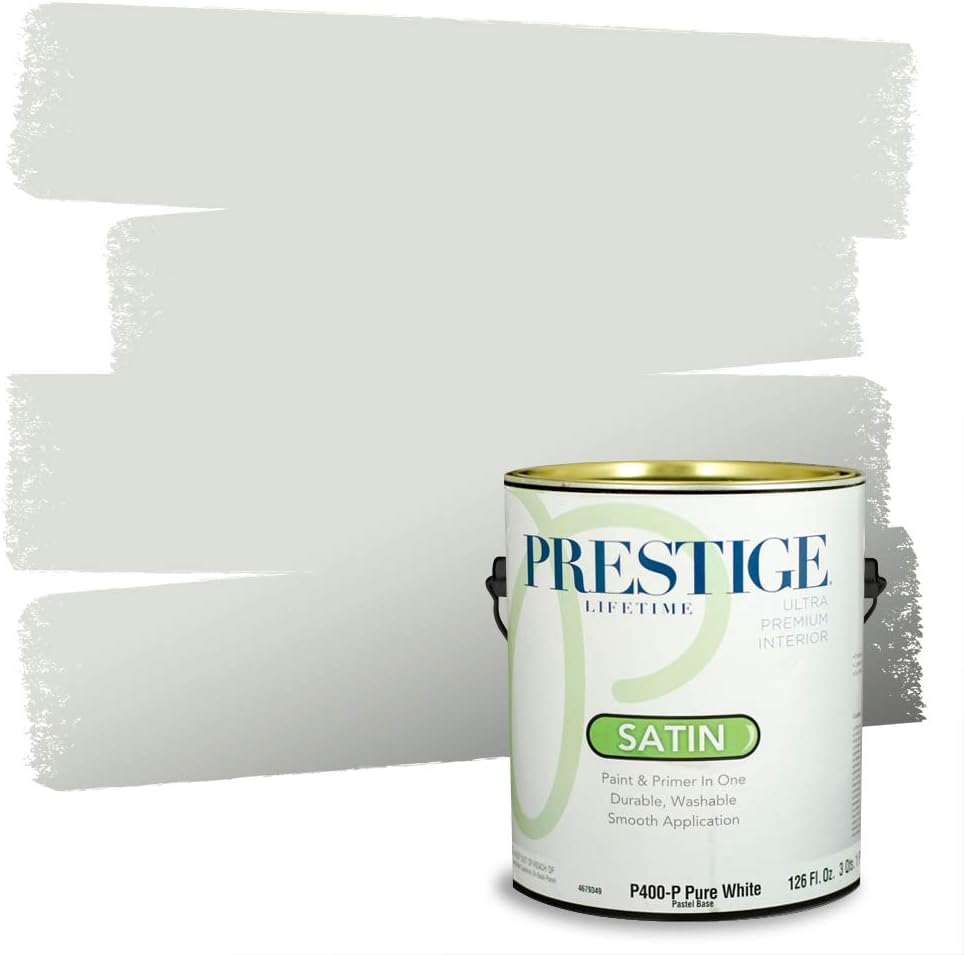 PRESTIGE Paints Exterior Paint and Primer In One, 1-Gallon, Flat, Comparable Match of Sherwin Williams* Coastal Plain*