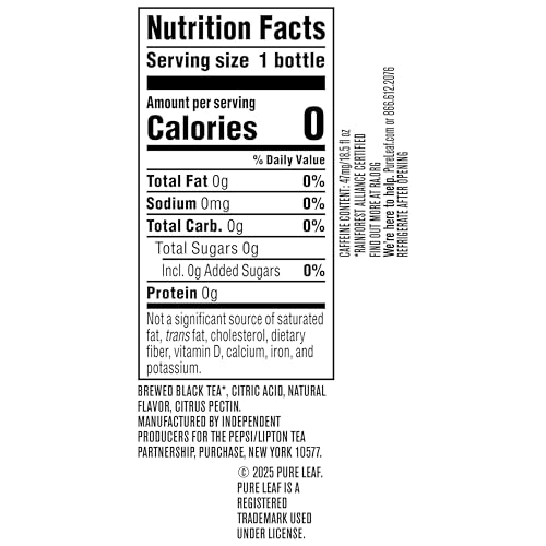 Pure Leaf Iced Tea, Unsweetened Green Tea, 18.5 fl Oz Bottles (Pack of 12)