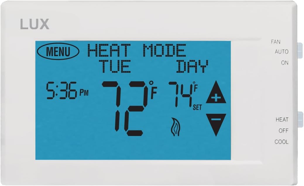 TX9600TS Programmable 7-Day Large Touchscreen Heating Cooling Thermostat, White | Large Touchscreen, Heating Cooling