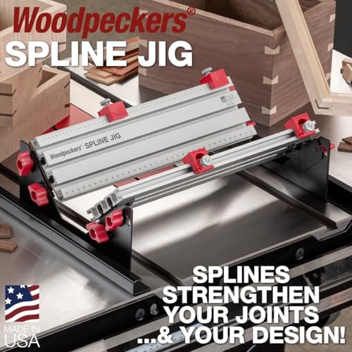 Woodpeckers Spline Jig, Router Table & Table Saw Jig for Dovetails & Miter Joints, Makes Joinery Strong & Attractive, Made in USA