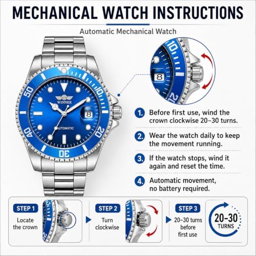 MASTOP Mens Automatic Mechanical Watches Stainless Steel Waterproof Luxury Watch for Men Reloj Automático para Hombre