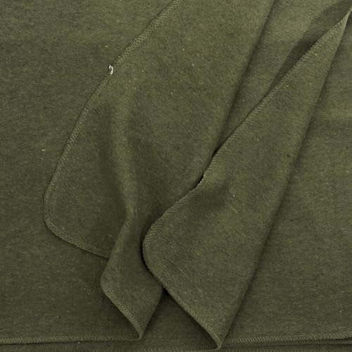 Rothco Wool Outdoor Blanket, Olive Drab (66" x 90") | Natural Wool Warmth, Comfortable, Durable Construction, Ready For Emergencies, Ideal For Camping, Picnics & Outdoor Events