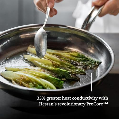 Hestan NanoBond Molecular Titanium 5-Piece Cookware Set - PFAS-Free Stainless Steel, 4x Stronger, 1050°F Safe, Induction Compatible