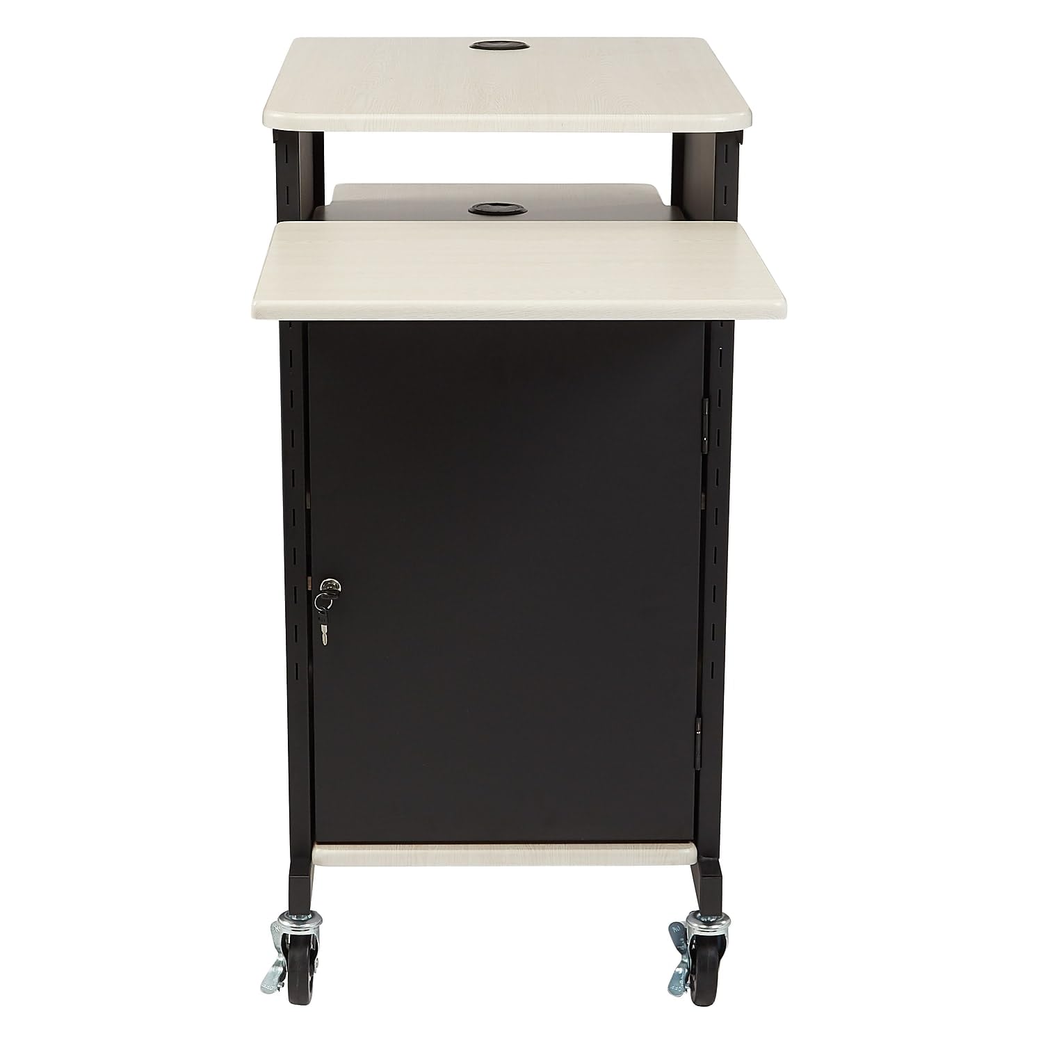Oklahoma Sound PRC-400 Jumbo Presentation Cart, 33" Length x 21" Width x 40" Height, Ivory Woodgrain