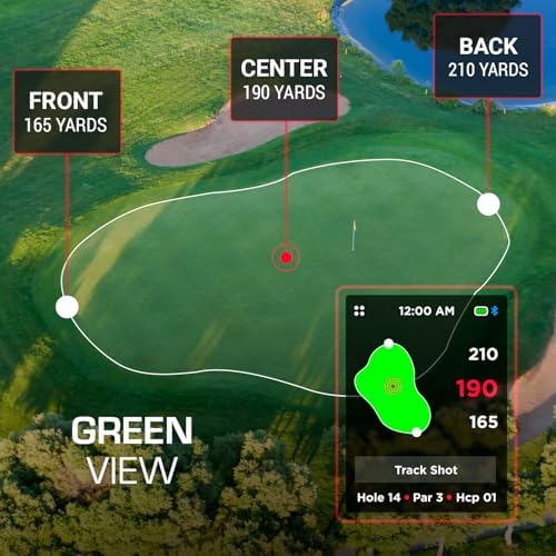 Hand+ Handheld Golf GPS Device, Shot Tracker, Record Shots, Club, GIR, Fairways, Putts, Golf Distance Range Finder, Touch Screen, 42, 000+ Courses