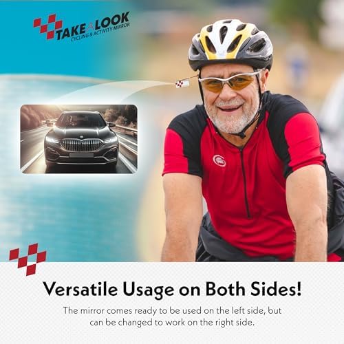 Cycling Compact Mirror for Helmet & Eyeglasses | Smaller profile. Same natural rear view. Your mirror follows your head movement, not your handlebars.