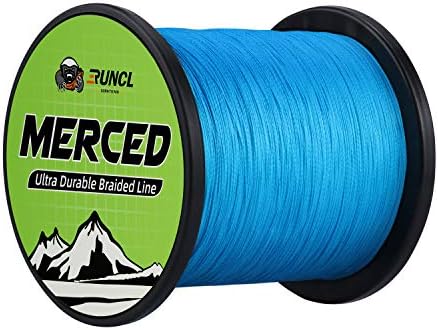 RUNCL Braided Fishing Line Merced, 1000 500 300 Yards Braided Line 4 8 Strands, 6-200LB - Proprietary Weaving Tech, Thin-Coating Tech