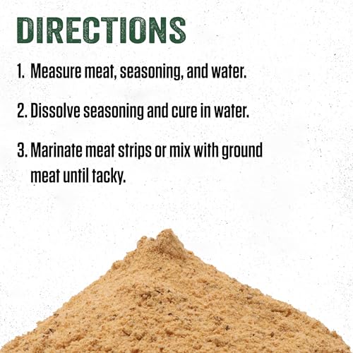 LEM Products Backwoods Original Jerky Seasoning, Ideal for Wild Game and Domestic Meat, Seasons Up to 25 Pounds of Meat, 18.3 Ounce Packet with Pre-Measured Cure Packet Included