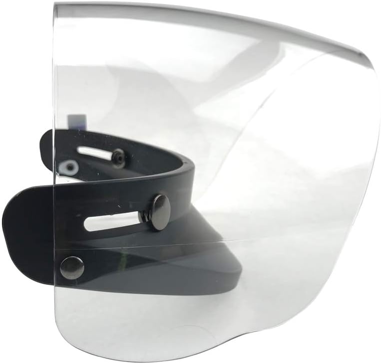 WANCAR Standard 3-Snap Button Universal Visor for Open Face Motorcycle Helmet Wind Shield Flip Up Down(Clear)
