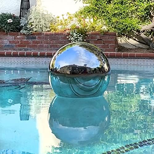 Lily's Home 12 Inch Stainless Steel Gazing Globe Mirror Ball, Colorful and Shiny Addition to Any Garden or Home, Ideal As a Housewarming Gift, Silver