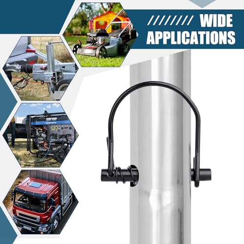 1/4 in Locking Pin with Spring 25 Pcs Silent Shaft Lock Pin, Black Arch Trailer Coupler Pins for Farm Trailers Wagons Towing