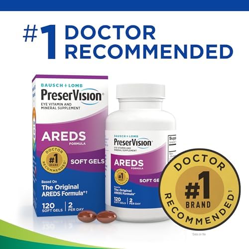 PreserVision AREDS Eye Vitamins, #1 Eye Doctor Recommended Brand, Multivitamin with Copper, Vitamin A, C & E, Zinc Supplements, 120 Softgels