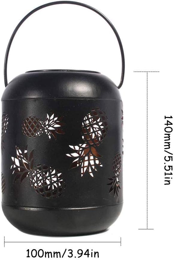 Lixada Outdoor Lighting Solar Powered LEDs Lawn Light Hollowed-Out Pineapple Design Hanging Landscape Decoration Lamp for Patio Garden Courtyard