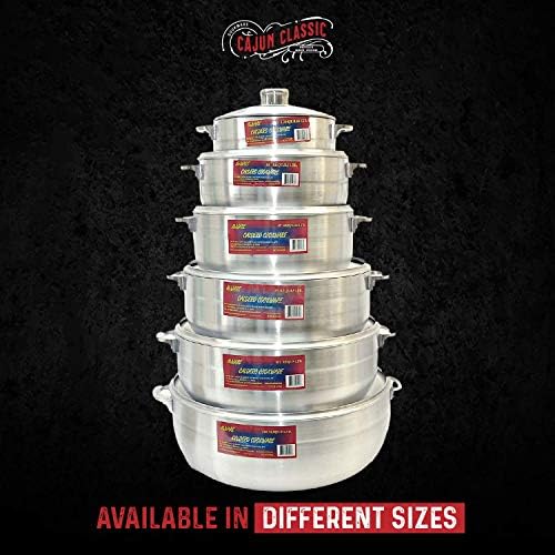 Cajun 4.63-Quart Aluminum Dutch Oven Pot with Lid - Oven-Safe Round Caldero - Nickel-Free Stew Pot