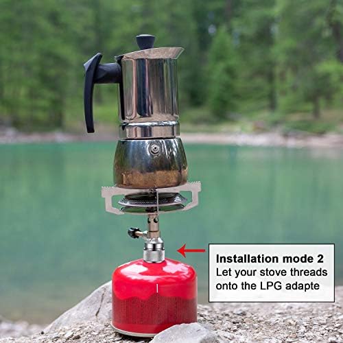 Hotop 2 Pcs Camping Stove Adapter, 1 Lb Propane to EN417 Lindal Valve