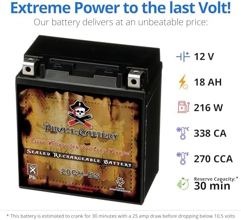 YTX20CH-BS High Performance - Maintenance Free - Sealed AGM Motorcycle Battery