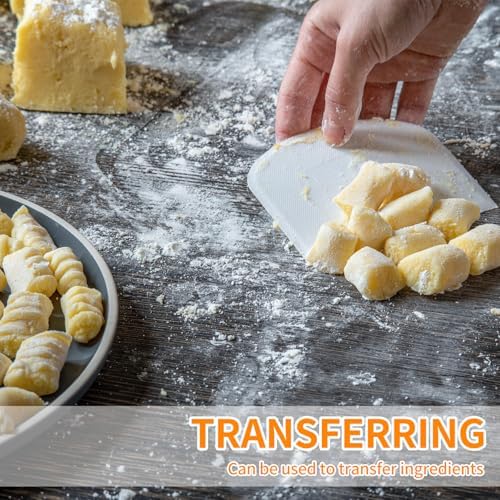 ALLTOP Bowl Spatula & Bench Scraper, Flexible Plastic Multipurpose Kitchen Pastry Cutter Tool