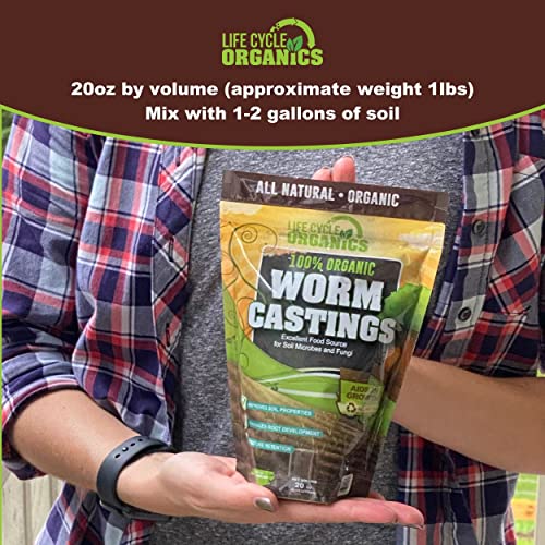 20 oz 100% Organic Worm Castings – Natural Superfood for Plant Growth, Root Development & Growing Healthier