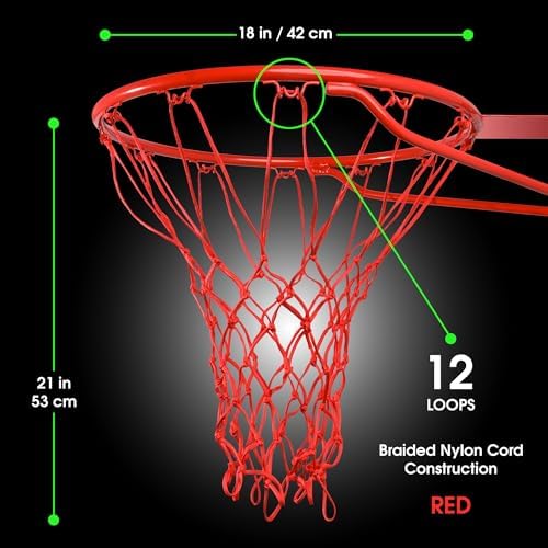 Cannon Sports Heavy Duty Basketball Net Replacement - 21 Inches - 12 Loop Standard Size - Weather Resistant for Indoor/Outdoor Courts - Fits All Standard Rims