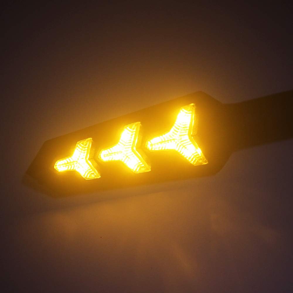 2-Pack Motorcycle Indicators Flowing Turn Signal Lights Y Shape LED Bulbs For Motorbike Scooter Off Road (DC-12V)