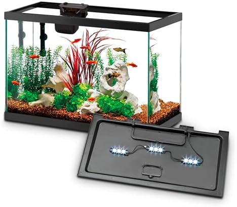 Aqueon Aquarium Fish Tank Starter Kit with LED Lighting 10 Gallon Fish Tank