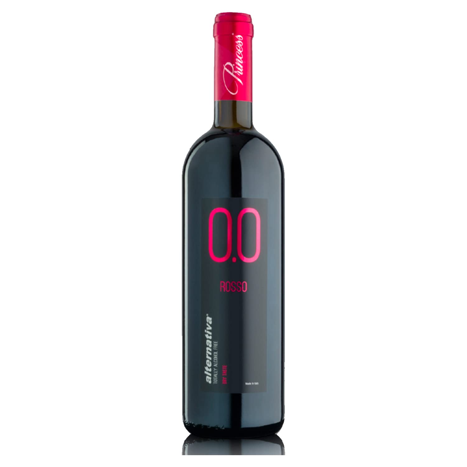 Princess Alternativa Rosso Dry Red Alcohol-Free 0.0% Non-Alcoholic, Gift for New and Expecting Mothers, From Italy (750ml, 6 Bottles)