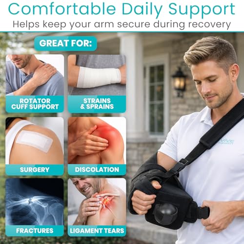 Vive Shoulder Abduction Sling - Immobilizer for Injury Support - Pain | Relief Arm Pillow for Rotator Cuff, Sublexion, Surgery, Dislocated