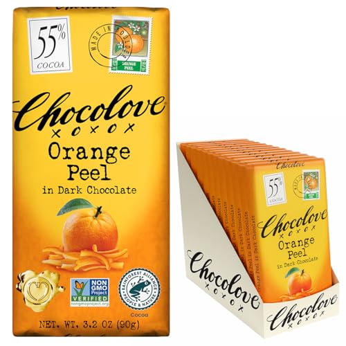 Chocolove Cherry & Almonds Dark Chocolate Bars | 55% Cocoa | Infused with Real Cherries & Crunchy Almonds | Crafted with Premium Chocolate | 3.2 oz Bar (12 Pack)
