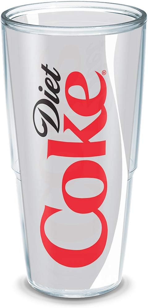 Tervis Plastic 1069599 Coca-Cola - Diet Coke Tumbler with Wrap and Frosted Lid 24oz, Clear