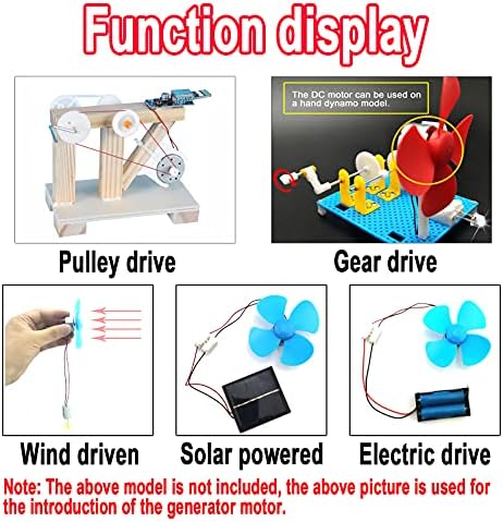 EUDAX Mini Generator Motors 3V-12V DC Motor Electric Motor for DIY Toys Wind Turbine Generator Hand Cranked Power Generator Model (Plastic Motor