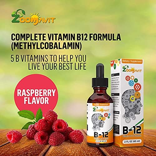 Vitamin B Complex Liquid Drops with Fast Absorption - Super B Liquid Complex Vitamins B2, B3, B5, B6 & B12 - Natural Energy Boost