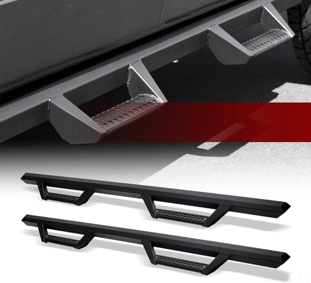 Hoop Drop Step Side Bars Board Matte Black 2007-2018 for Chevy Silverado/GMC Sierra Crew Cab