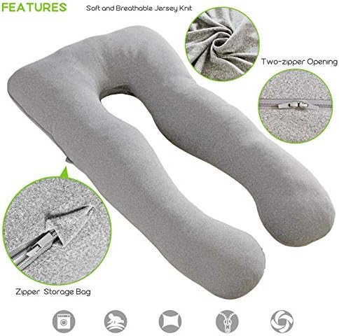 COSMOPLUS 𝐏𝐫𝐞𝐠𝐧𝐚𝐧𝐜𝐲 𝐏𝐢𝐥𝐥𝐨𝐰 𝐂𝐨𝐯𝐞𝐫 U Shaped Full Body Pillow Case 𝐂𝐨𝐯𝐞𝐫 for