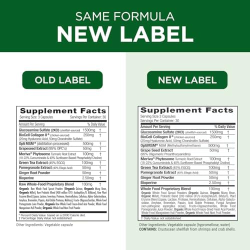 EMERALD LABS Joint Health - Biocell II Collagen, OptiMSM, Glucosamine, Meriva Turmeric Curcuminoids & More - Joint Health