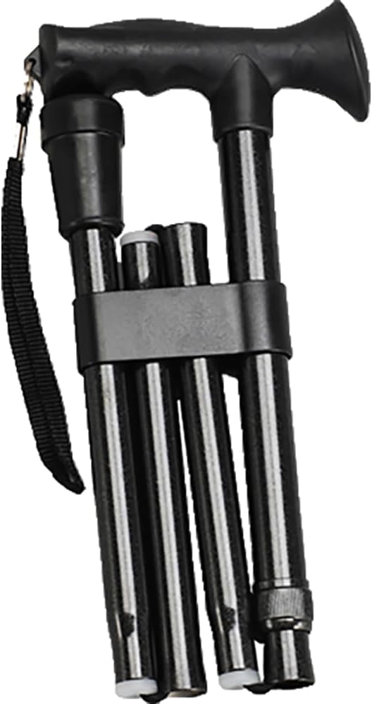 NOVA Medical Products Folding Cane with Soft Rubber Handle, Black