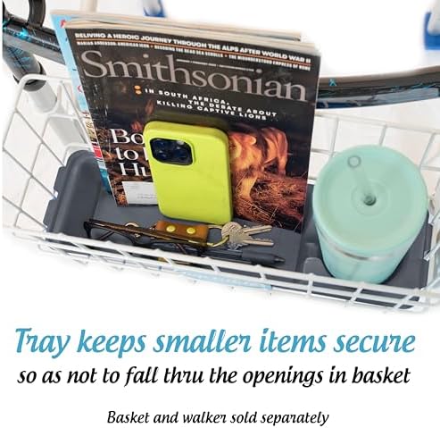 Heavy Duty Clear Plastic Insert/Tray/Cup Holder for Walker Basket