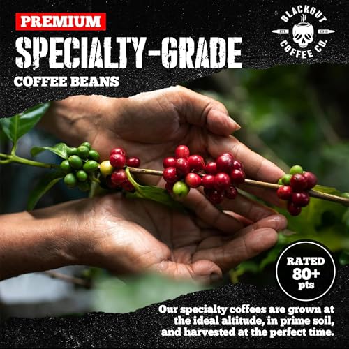Blackout Coffee Pitch Black Espresso Whole Bean Coffee – Extra Dark Roast, European-Style, Powerfully Bold – Freshly Roasted 12oz Bag.