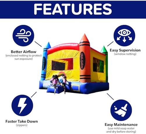 JumpOrange 14x14ft Safari Commercial Grade 15oz PVC Bounce House