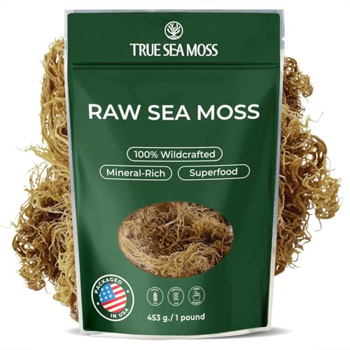 TrueSeaMoss Raw Irish Sea Moss – Wildcrafted Sun-Dried Seaweed for Homemade Gel – 16oz (1 lb) Makes Up to 200oz Gel – Atlantic Harvested