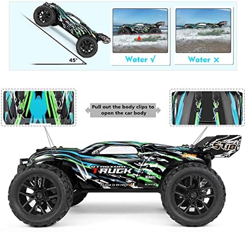 HAIBOXING RC Cars Hailstorm, 36+KM/H High Speed 4WD 1:18 Scale Waterproof Truggy Remote Control Off Road Monster Truck with Two Rechargeable Batteries