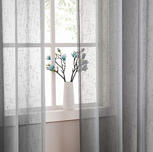 Randall Off White Sheer Open Weave Curtain for Living Room 2 Panels,72"