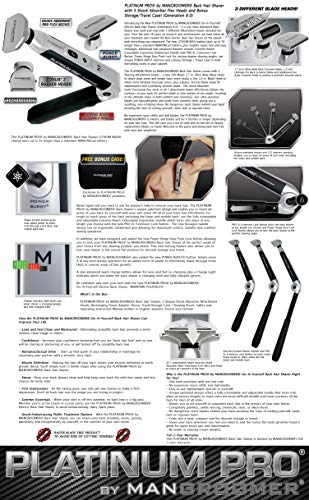 MANGROOMER - PLATINUM PRO New Back Hair Shaver Complete Attachment Head with Shock Absorber Neck and 1.8 Inch Blade Design!
