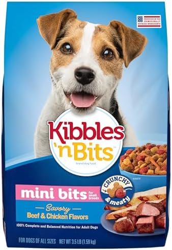 Kibbles 'N Bits Small Breed Mini Bits Savory Beef & Chicken Flavors Dog Food, 16-Pound(Pack of 1) | Complete & Balanced Nutrition Formulated For Small Adult Dogs Crafted With Easy-To-Chew Bites Of Beef & Chicken Flavors