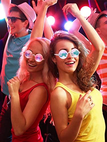 Yaomiao 3 Pieces Kaleidoscope Rave Glasses Goggles Kaleidoscope Sunglasses Diffraction Glasses Prism Rainbow Sunglasses