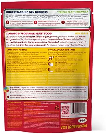 Purely Organic Products LLC 8-8-8 Triple Play Tomato & Vegetable Plant Food, Covers 250 sq. ft.