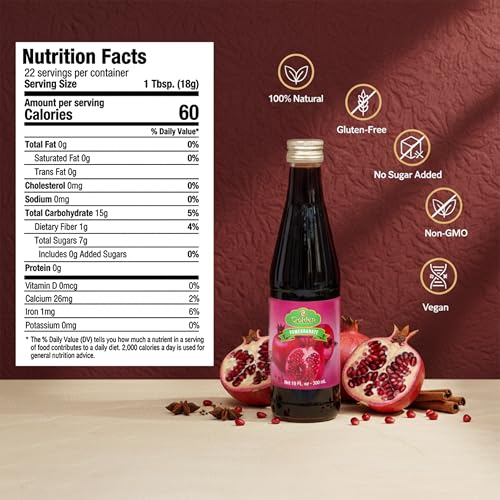 Golden Pomegranate Molasses, 10 fl oz, Non-GMO, Gluten Free, Sugar Free